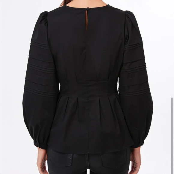 HUNTER BELL Black Pleated Puff Sleeve Blouse - Picture 7 of 15
